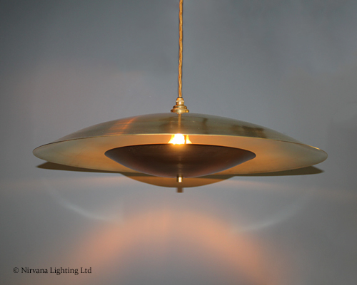 brass disc pendant light